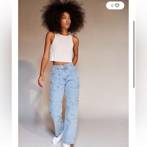 urban outfitters cargo ragged priest jeans 24”